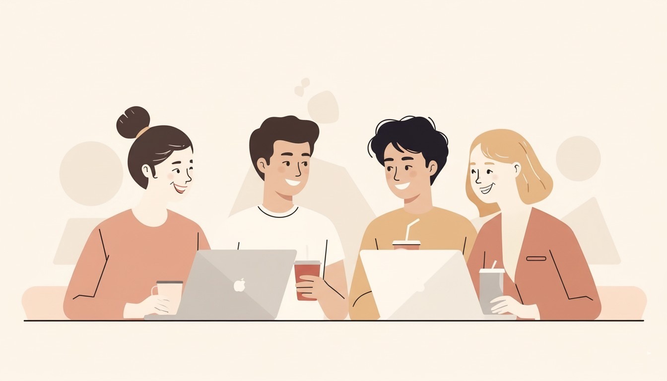 Equipo colaborando en una mesa